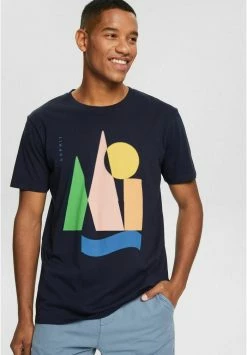 Esprit MIT PRINT - Print T-shirt - Navy