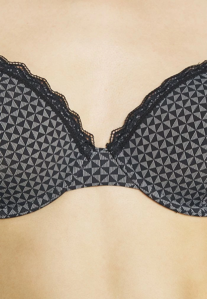 Esprit FEMININE MICRO PRINT CLASSIC PADDED BRA - Underwired Bra - Black - Image 5