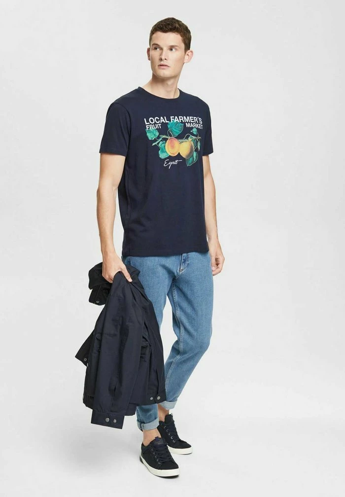 Esprit MIT PRINT - Print T-shirt - Navy - Image 2