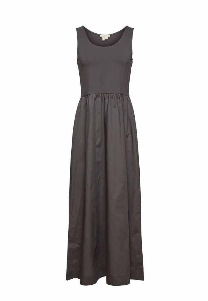 Esprit MATERIAL MIX IN LÄNGE - Maxi Dress - Anthracite - Image 7