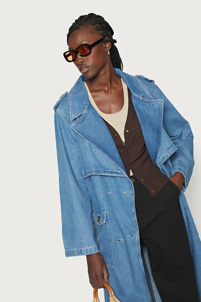 Esprit COR TRENCH COAT - Denim Jacket - Blue Light Wash - Image 4
