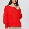 Esprit MIT SCHLITZEN - Jumper - Orange Red